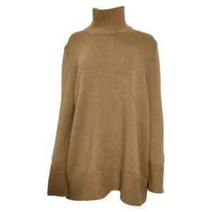 The Row Hepny Mélange Turtleneck Sweater in Brown Cashmere